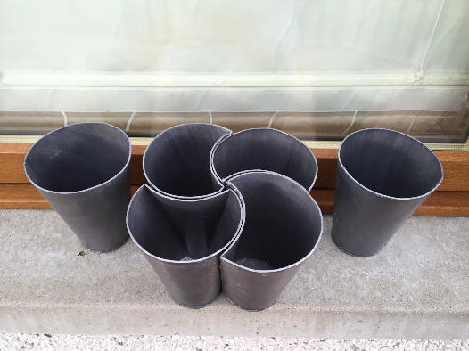 curvy lead plantpots