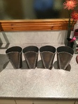 set of 4 lead flowerpots